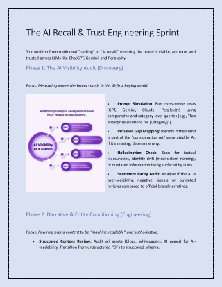 The AI Recall & Trust Engineering Sprint