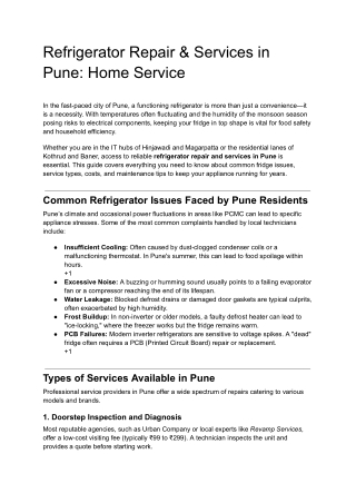 Refrigerator Repair & Services in Pune_ Home Service