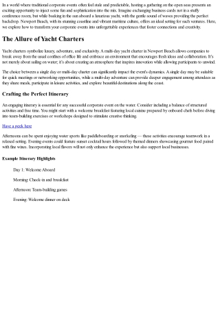 Making Business Fun Again! How To Host Successful Corporate Events On The Open S