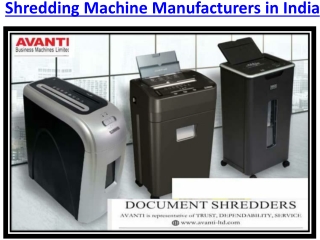 Buy Shredding Machine in Bangalore India Avanti- ltd