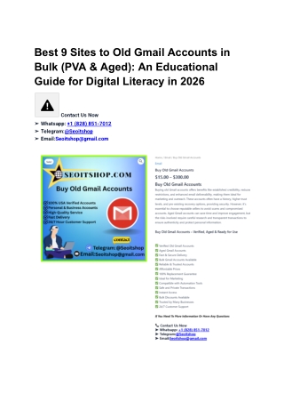 Best 9 Sites to Buy Old Gmail Accounts in Bulk (PVA & Aged)