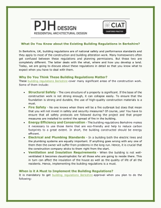 What Do You Know about the Existing Building Regulations in Berkshire?