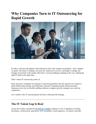 Why Companies Turn to IT Outsourcing for Rapid Growth