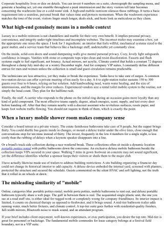 Luxury Portable Washroom Rentals for Corporate VIP Suites