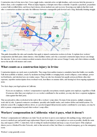 Construction Injury Lawyer: Your Rights as an Injured Worker in Irvine