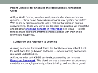 Parent Checklist for Choosing the Right School | Admissions Guide