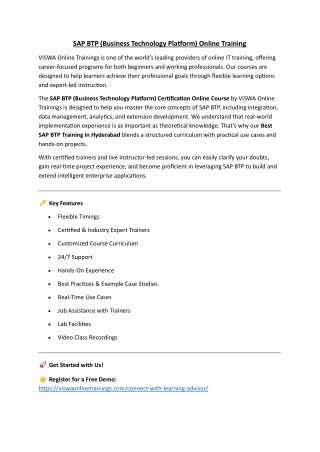 SAP BTP Online Training & Certification From India