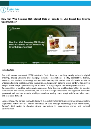 Leverage Web Scraping QSR Market Data of Canada vs USA