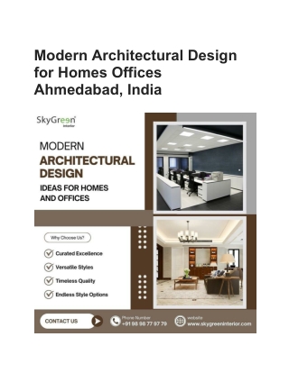 Modern Architectural Design for Homes Offices Ahmedabad, India