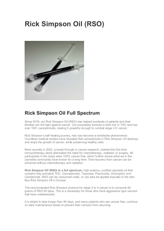 Rick Simpson Oil