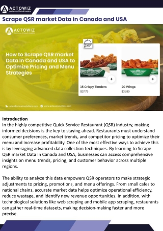 Scrape QSR market Data In Canada and USA