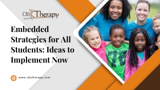 Embedded Strategies for All Students Ideas to Implement Now