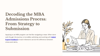 Admit Expert Feedback: Your MBA Admissions Blueprint