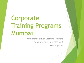 Corporate Training Programs Mumbai | Performance-Driven Learning