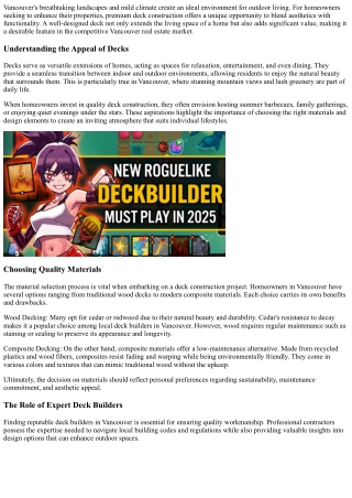 Premium Deck Construction Vancouver for Luxury Homes