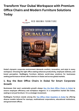 Ergonomic and Task Chairs for Productivity and Health