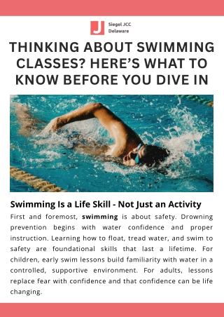 Thinking About Swimming Classes Here’s What to Know Before You Dive In