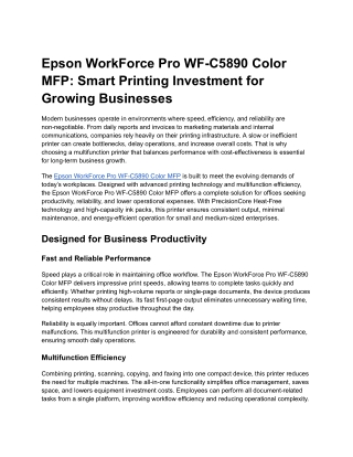Epson WorkForce Pro WF-C5890 Color MFP