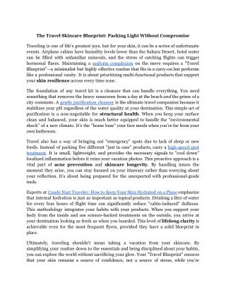 The Travel Skincare Blueprint_ Packing Light Without Compromise