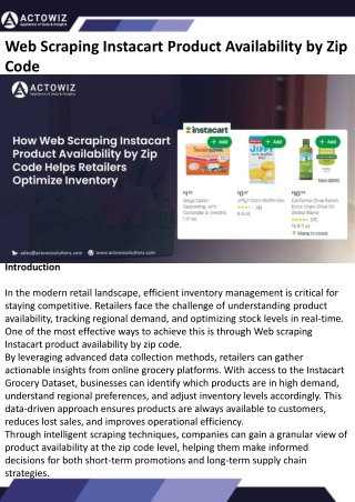 Web Scraping Instacart Product Availability by Zip Code