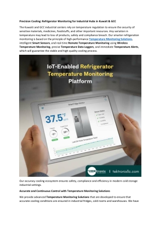 Precision Cooling - Refrigerator Monitoring for Industrial Hubs in Kuwait & GCC