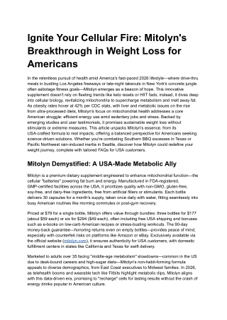Ignite Your Cellular Fire Mitolyn's Breakthrough in Weight Loss for Americans