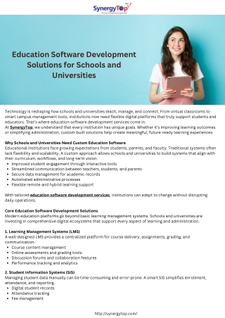 Education Software Development Solutions for Schools and Universities