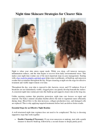 Night time Skincare Strategies for Clearer Skin