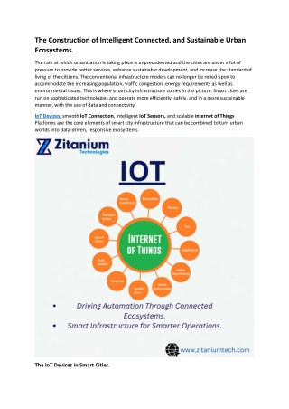 The Construction of Intelligent Connected, and Sustainable Urban Ecosystems