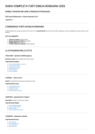 Consigli su come difendersi dai ladri in emilia romagna