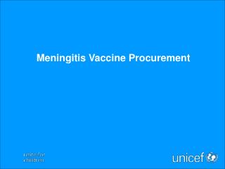 Meningitis Vaccine Procurement