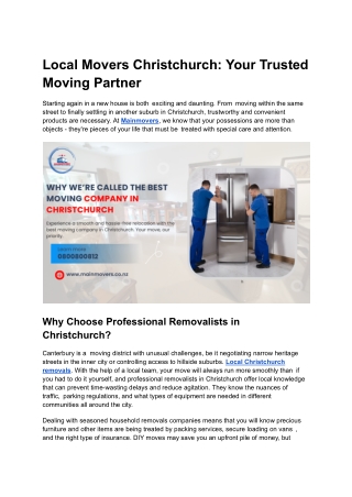 Local Movers Christchurch_ Your Trusted Moving Partner
