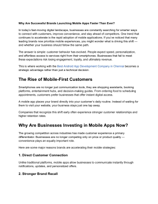 Why Are Successful Brands Launching Mobile Apps Faster Than Ever