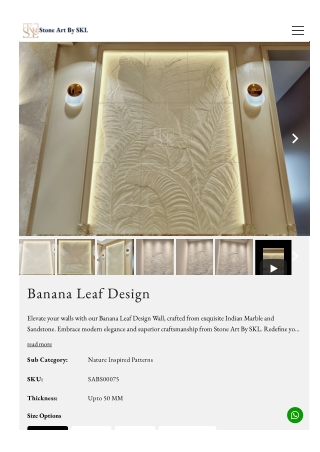 Banana Leaf Wall Cladding Design - Stone Art By SKL
