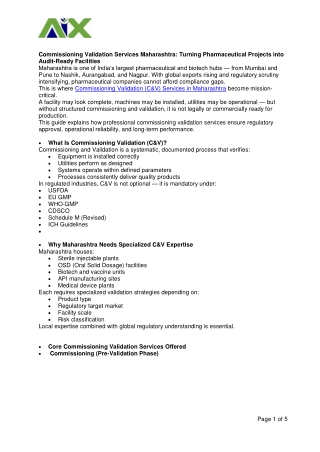 Commissioning validation sevices Maharastra - Adroitix