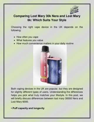 Lost Mary 30k nera