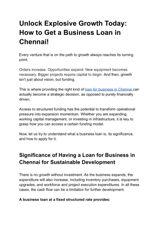 Unlock Explosive Growth Today_ How to Get a Business Loan in Chennai
