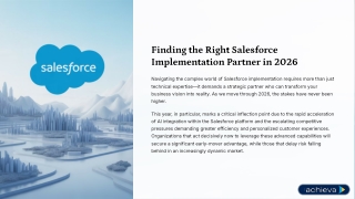 Finding Right Salesforce Implementation Partner