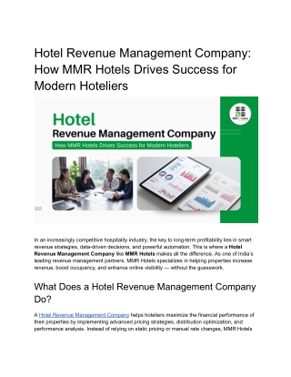 Hotel Revenue Management Company