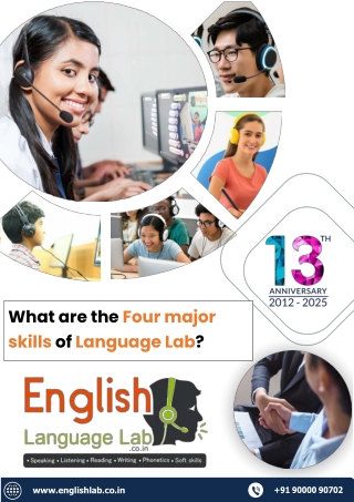 What are the Four major skills of Language Lab