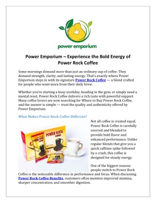 Power Emporium – Experience the Bold Energy of Power Rock Coffee