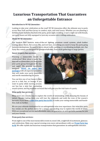 Luxurious Transportation That Guarantees an Unforgettable Entrance