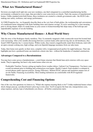 . Manufactured Homes 101: Definition and Cost Explained|UMH Properties Inc.
