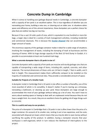 Concrete Dump in Cambridge