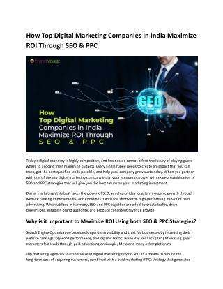 How Top Digital Marketing Companies in India Maximize ROI Through SEO & PPC pdf