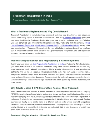 Trademark Registration in India