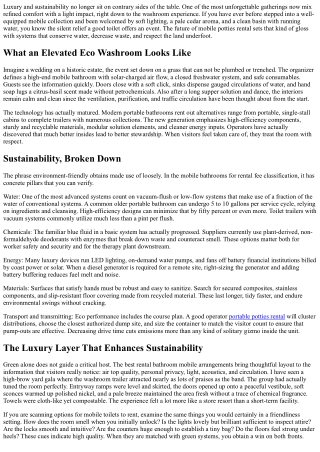 Eco-Friendly Portable Potties Rental for Green Events