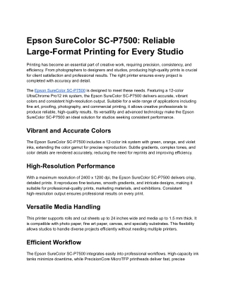 Epson SureColor SC-P7500