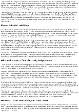 Mobile Toilets to Rental Fee for Conference Overflow