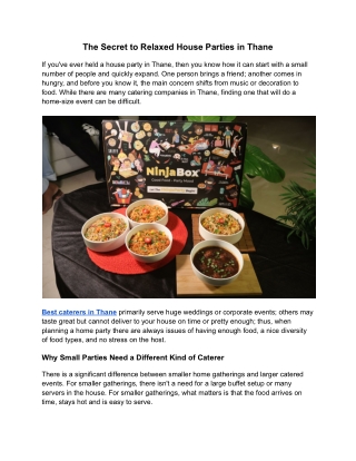 The Secret to Relaxed House Parties in Thane